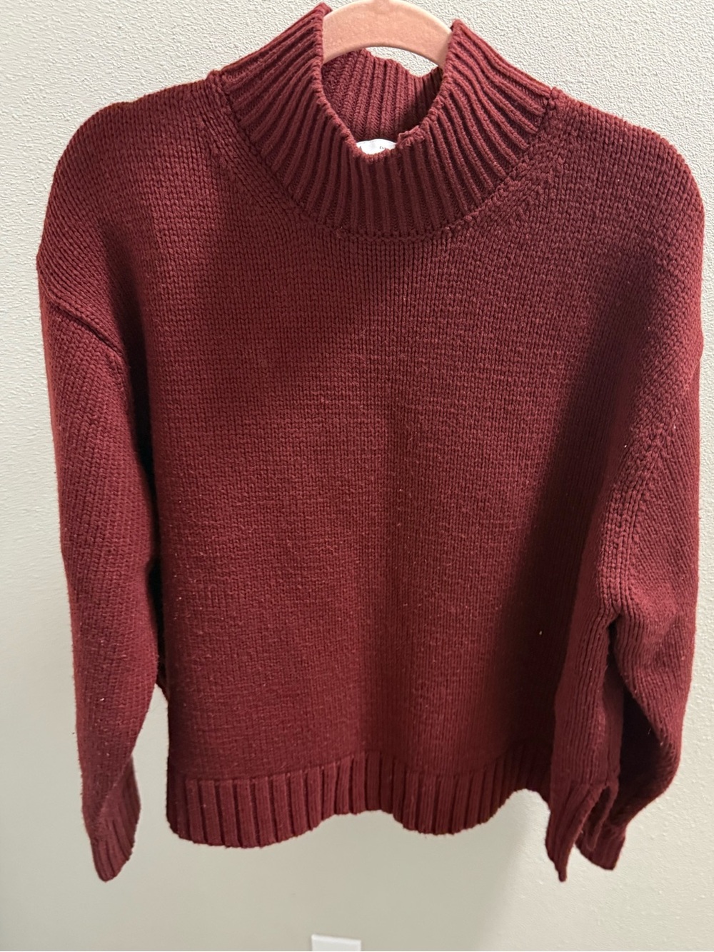 Zara Ribbed Turtleneck Sweater - Burgundy